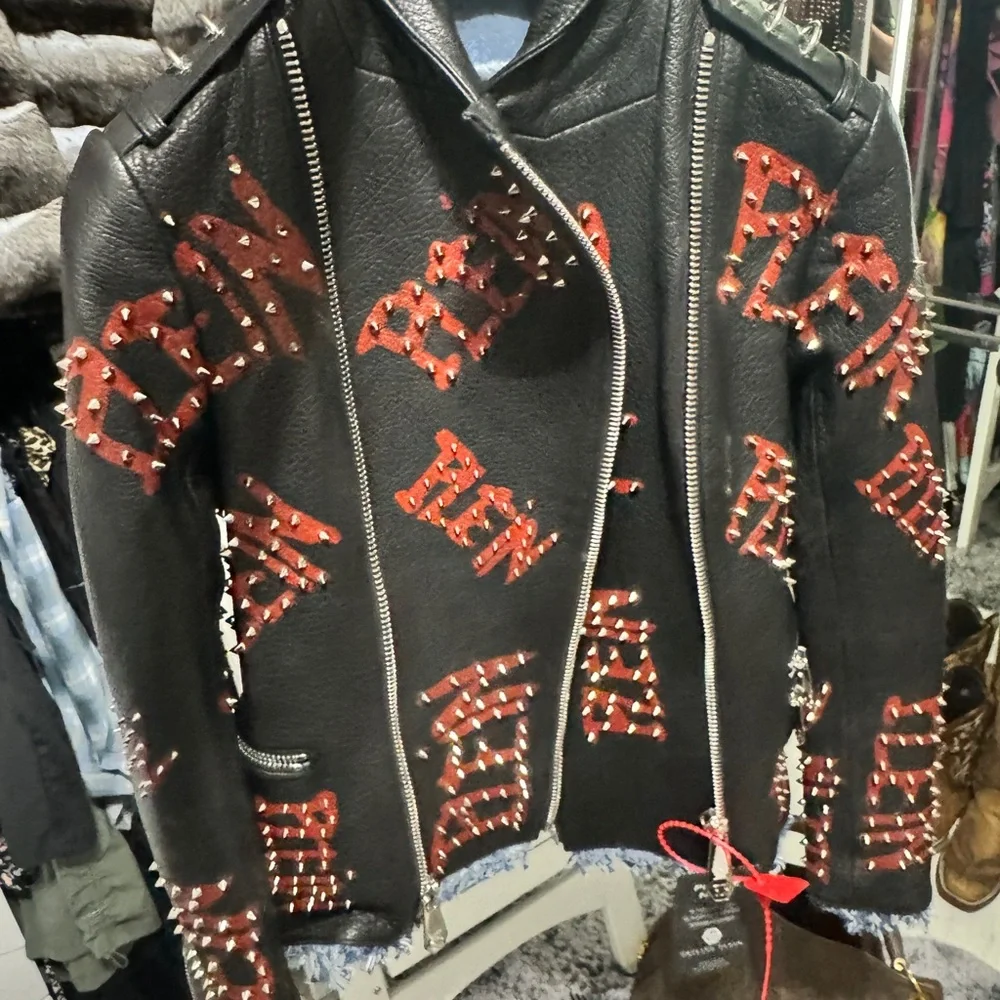 Phillip Plein leather, studded jacket - Picture 2 of 9